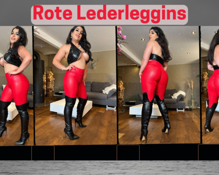 Rote Lederleggins/ Red leather leggings