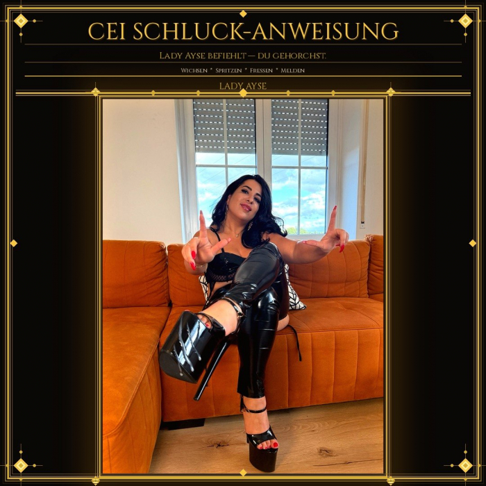 CEI Schluck-Anweisung Friss deine Sahne, Sklave