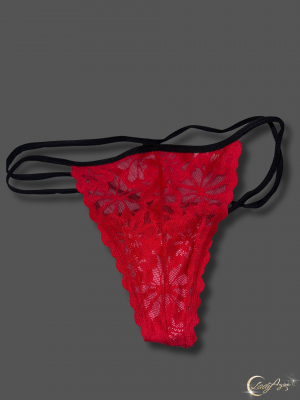 Roter Slip mit Spitze
