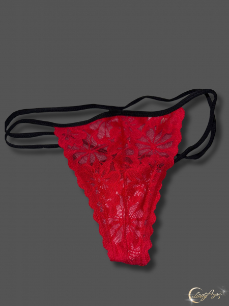 Roter Slip mit Spitze