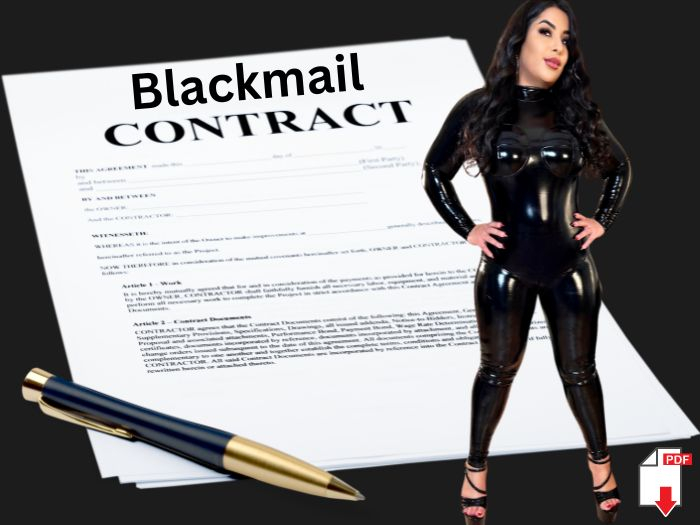 Dominante Lady Ayse haelt einen Blackmail Vertrag fuer totale Unterwerfung
